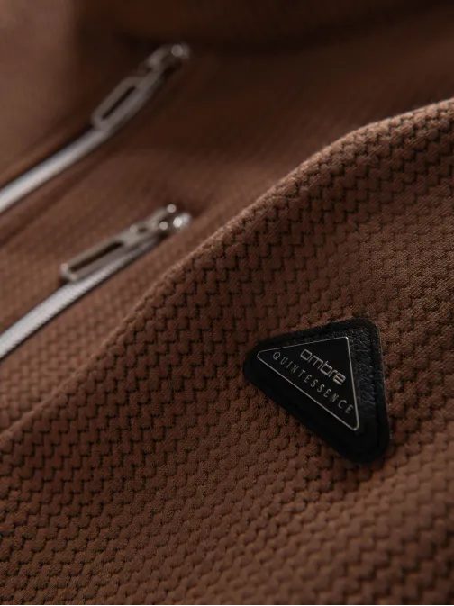 Hnědá pánská bunda se stojáčkem V2 JANP-0229