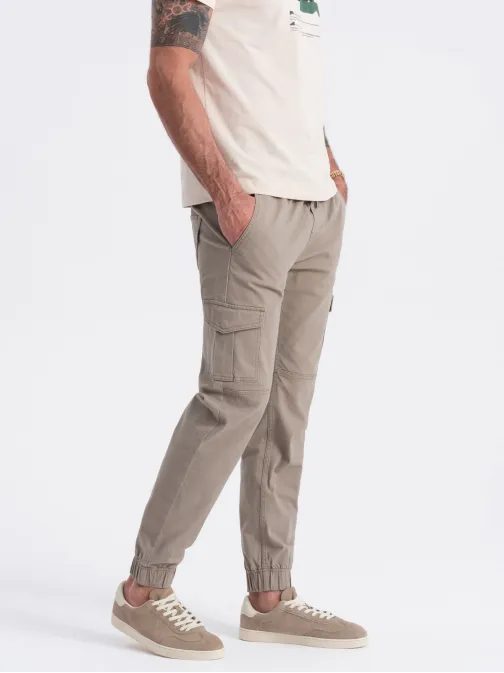 Trendy béžové jogger kalhoty V2 PAJO-0123