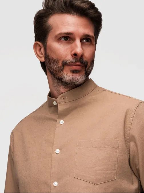 Světle hnědá košile regular fit V7 K704