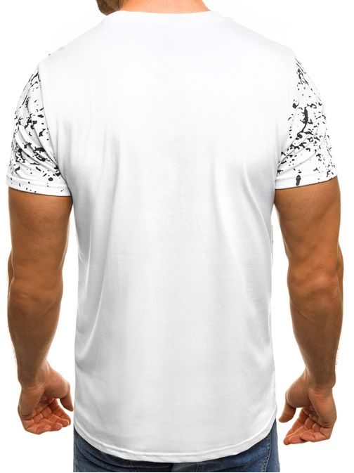Bílé pánské moderní tričko OZONEE JS/SS353