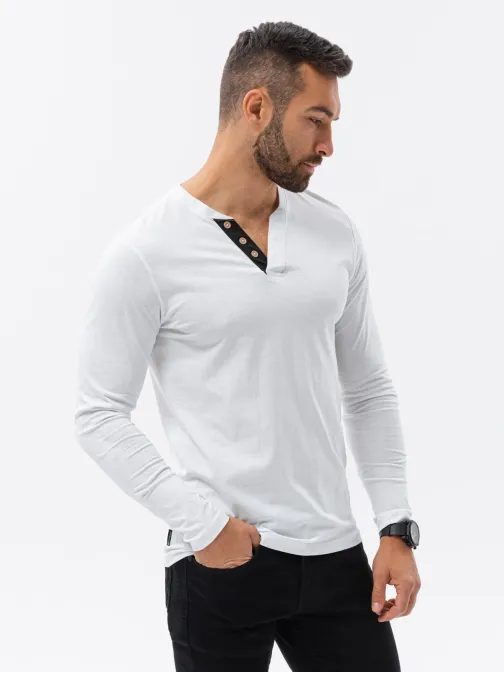 Tričko s dlouhým rukávem v bílé barvě L133