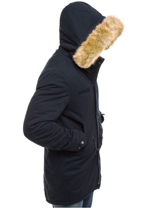 Granátová stylová zimní pánská bunda AK-CLUB YL002