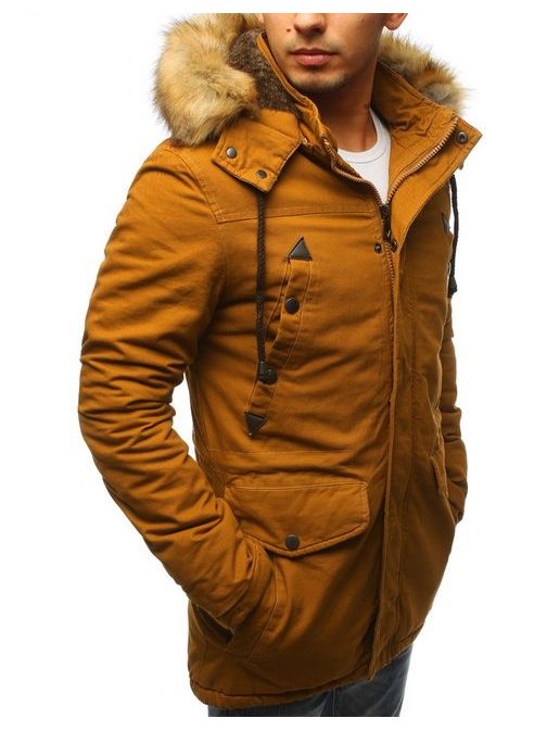 Zimní bunda v hořčicové barvě