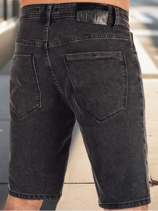 Moderní černé džínové šortky