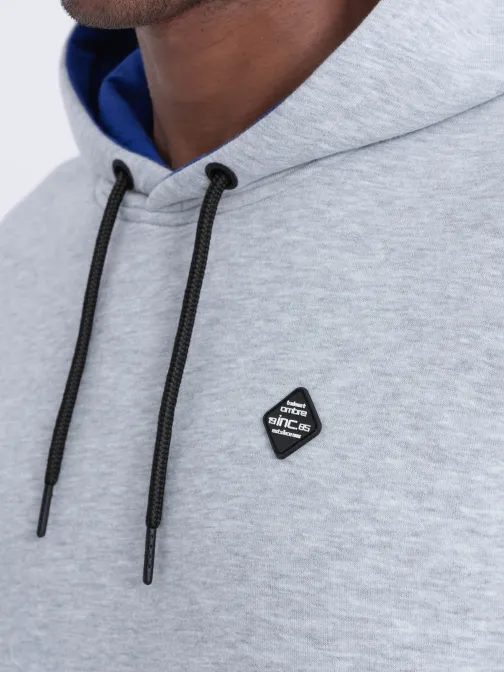 Šedá sportovní pánská mikina s kapucí V5 SSNZ-22FW-006