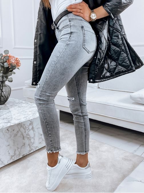 Stylové pohodlné dámské šedé džíny
