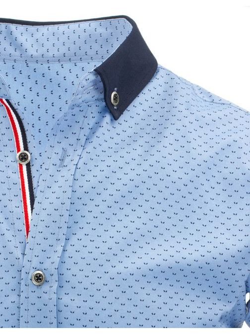 Moderní modrá košile pro pány slim fit střihu