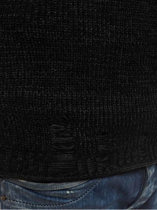 Pánský černý moderní svetr BREEZY 9022