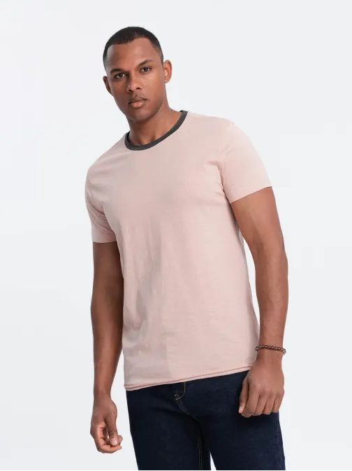 Trendy růžové tričko bez potisku V5 TSCT-22SS-004
