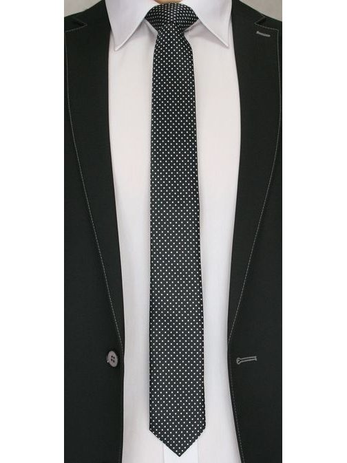 Černá kostkovaná pánská kravata