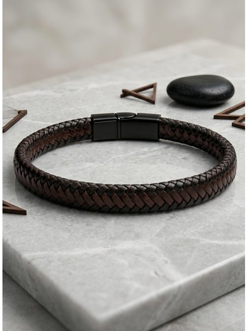 Pánský pletený náramek černý