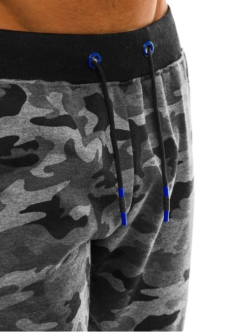 Grafitové jogger kalhoty s maskáčovým vzorem J.STYLE KK07