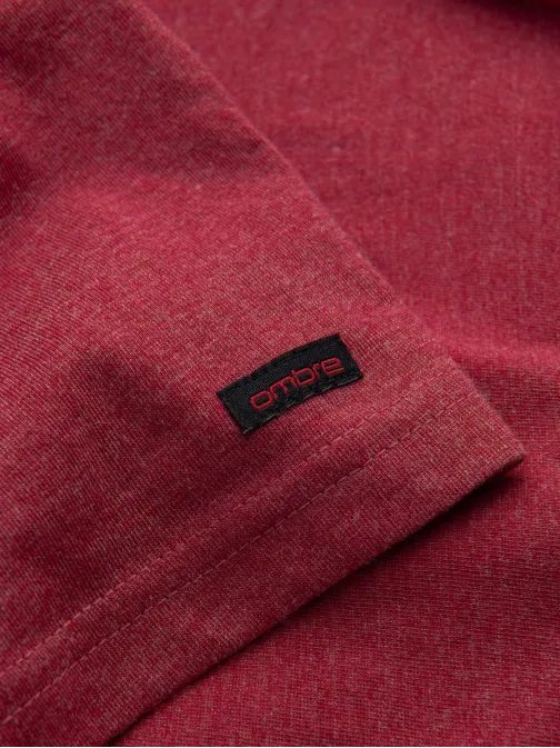 Červené pánské tričko s knoflíky V1 TSCT-0155