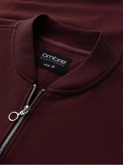 Zajímavá vínová bomber mikina V13 SSZP-0215