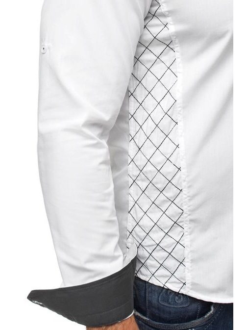 Vkusná bílá pánská košile Raw Lucci 528