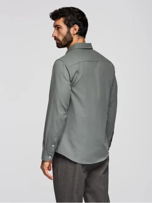 Pánská khaki košile s náprsní kapsou V4 K694