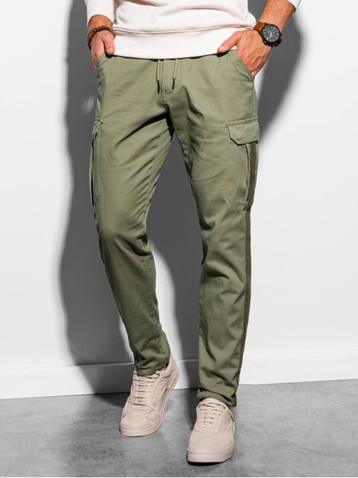 Stylové zelené kalhoty P893