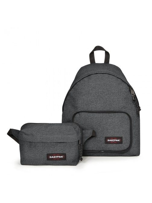 Černý denimový batoh s odnímatelnou ledvinkou EASTPAK PADDED TRAVELL'R