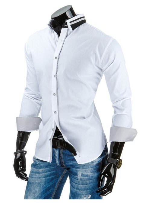 Společenská bílá košile s dlouhým rukávem (dx0912)