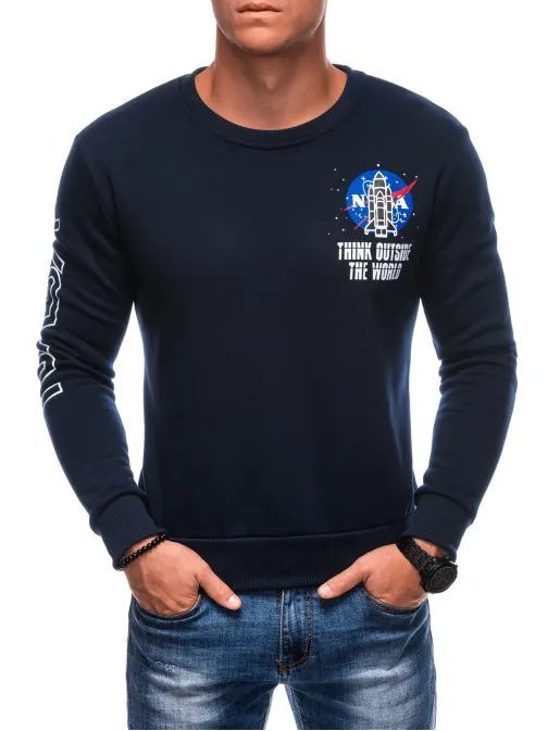 Tmavě modrá mikina s motivem NASA B1685