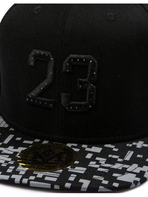 Černá moderní kšiltovka snapback s číslem 23