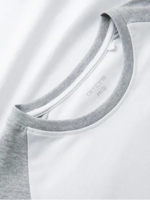 Trendy bílo-šedé pánské tričko V5 LSCL-0105