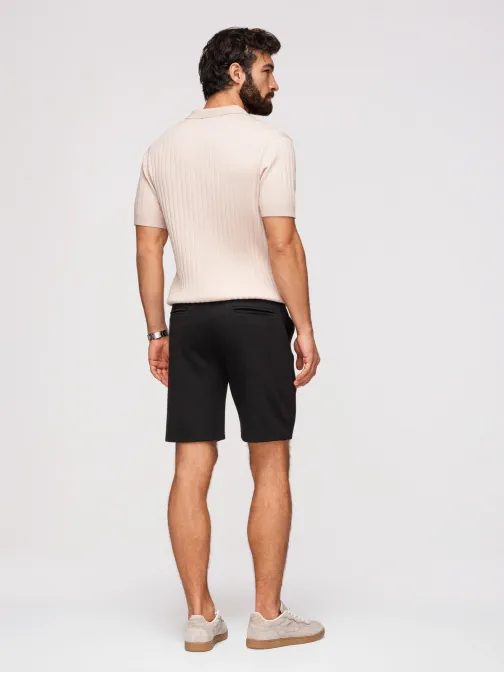 Trendy černé pánské šortky s logem V1 SRBC-0153