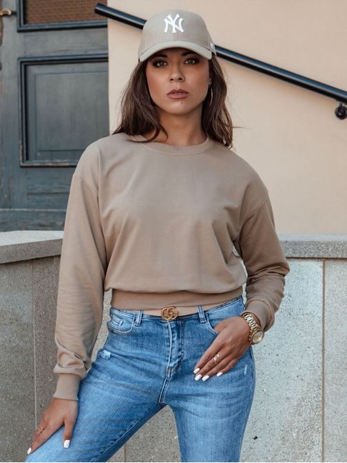 Dámská světle hnědá mikina v jednoduchém provedení Casualvibe