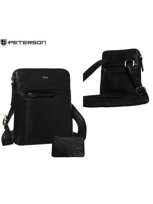 Černá kožená pánská taška s pouzdrem