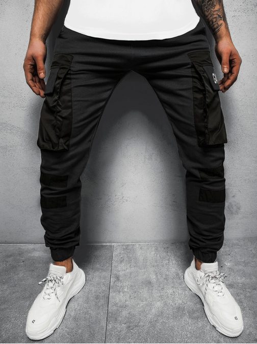 Stylové černé jogger kalhoty G/11131