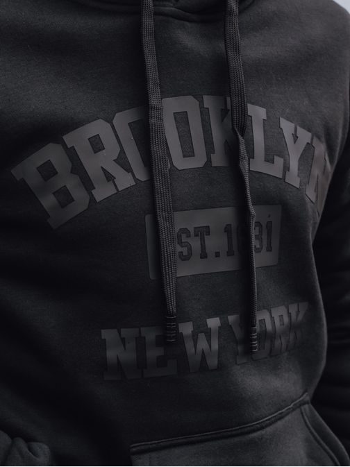 Černá pánská mikina s nápisem Brooklyn