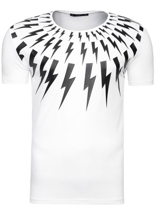 Výrazné bílé pánské tričko Athletic 9042