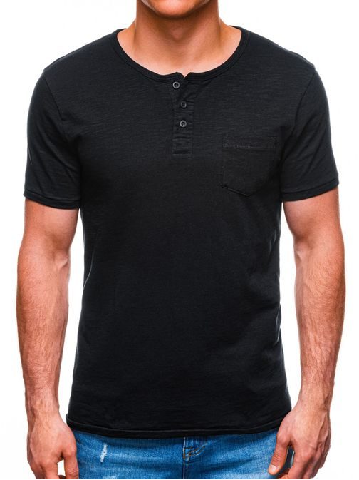 Černé tričko s krátkým rukávem S1389