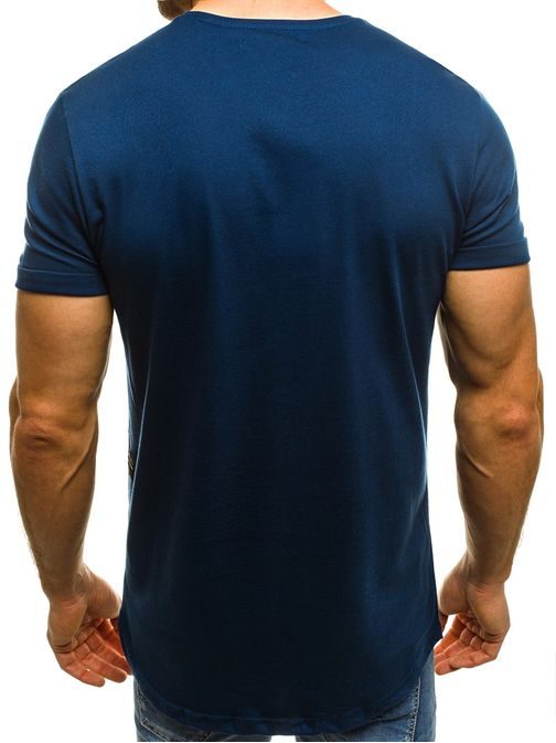 Moderní tričko OZONEE B/181000 v indigo barvě