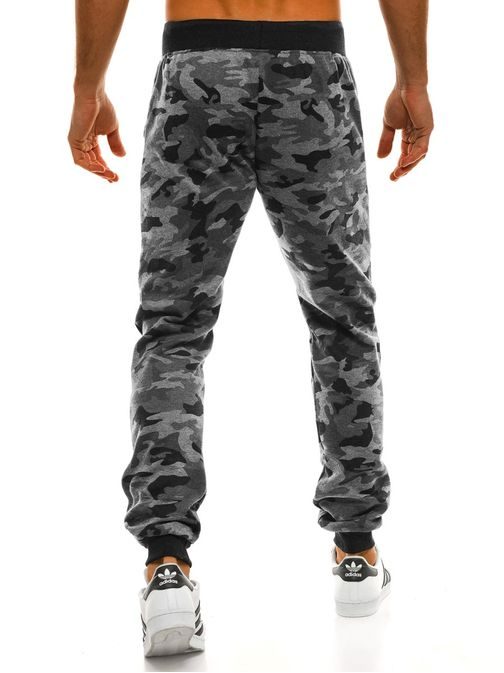 Grafitové jogger kalhoty s maskáčovým vzorem J.STYLE KK07