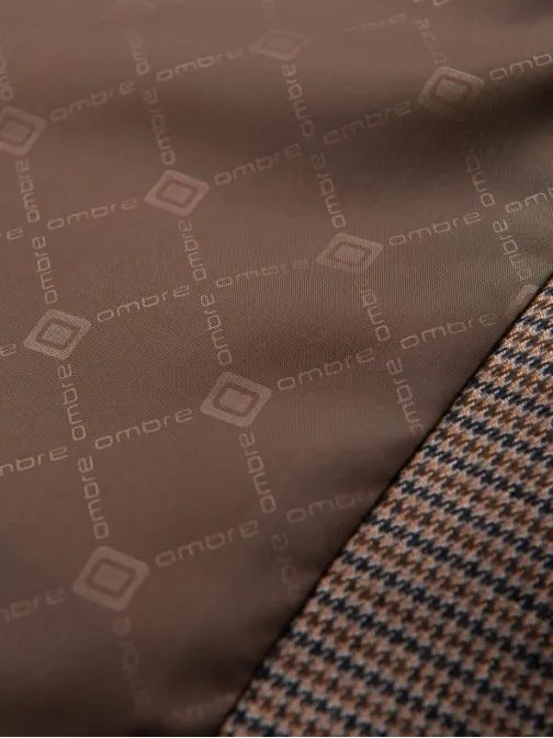 Originální hnědé sako s jemný vzorem V1-BLZB-0116