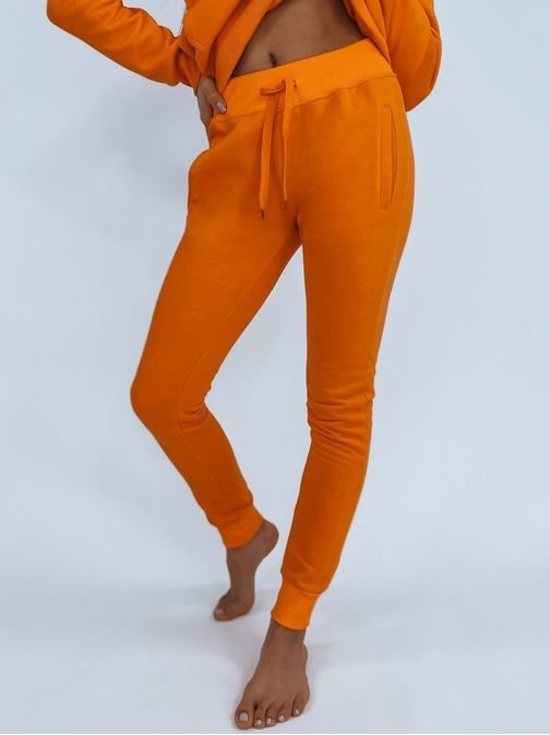 Moderní dámské tepláky Fits v pomerančové barvě