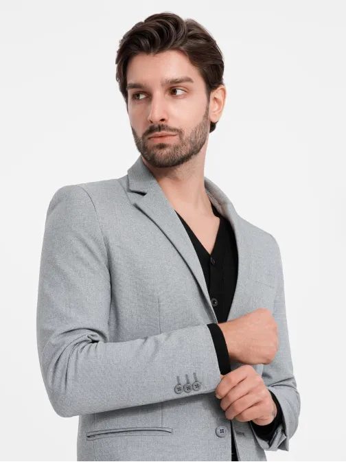 Originální šedé pánské sako V2-BLZB-0114