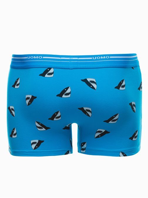 Světle modré bavlněné boxerky se žralokem U255