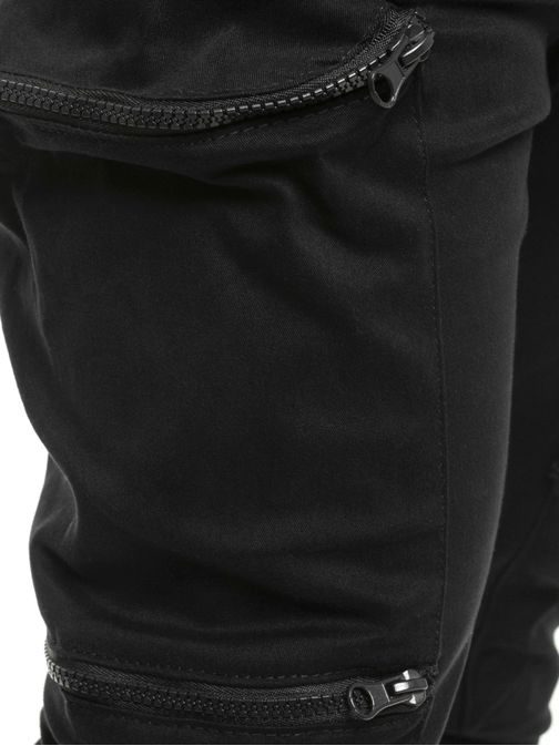 Moderní černé pánské jogger kalhoty ATHLETIC 475