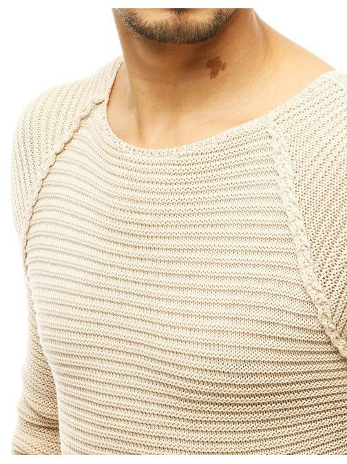 Zajímavý béžový pánský svetr pro běžné nošení
