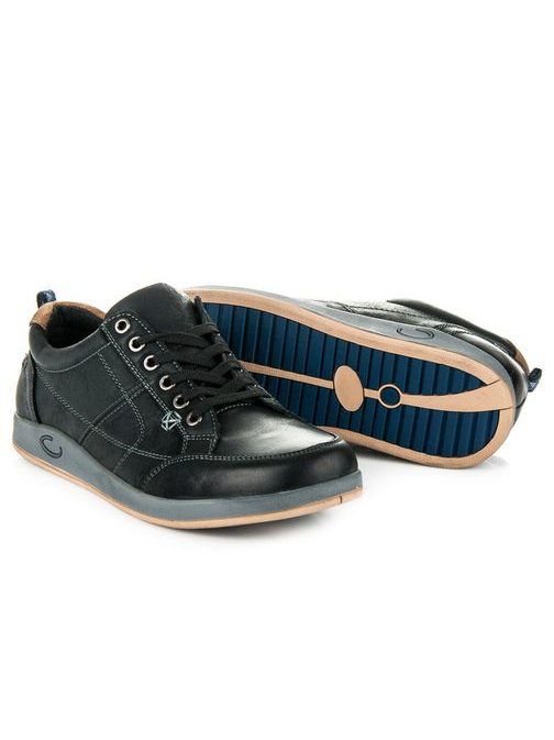 Kožené moderní pánské boty MAZARO černé