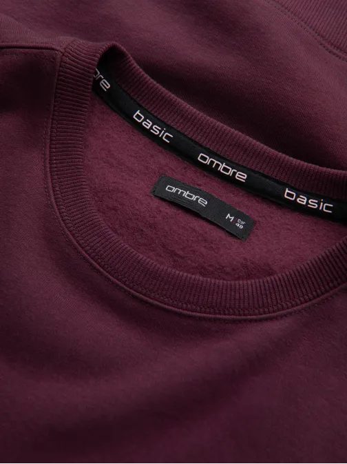 Základní bavlněná pánská mikina ve vínové barvě V3 om-ssbn-0159