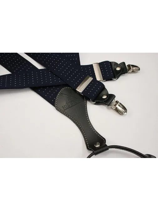 Puntíkaté granátovo-bílé kšandy