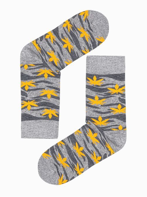 Veselé pánské ponožky v šedé barvě U112