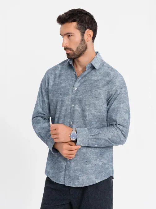 Trendy flanelová šedá košile V3 SHCS-0157