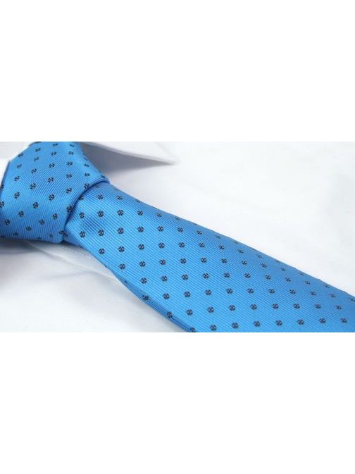 Nebesky modrá pánská kravata se vzorem