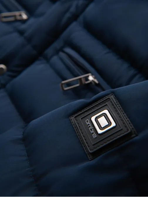 Tmavě modrá přechodná bunda se stojáčkem V2 JALP-0260