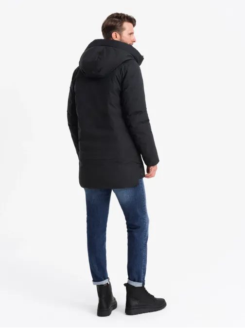 Atraktivní černá parka na zimu V1 JALJ-0202
