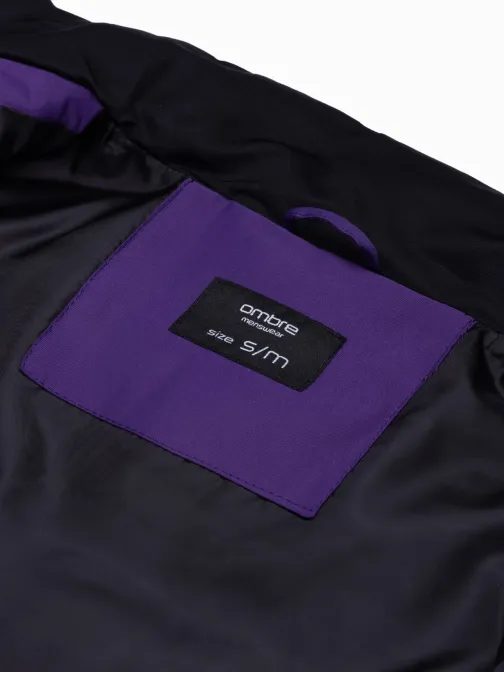 Stylová fialová prošívaná vesta V36